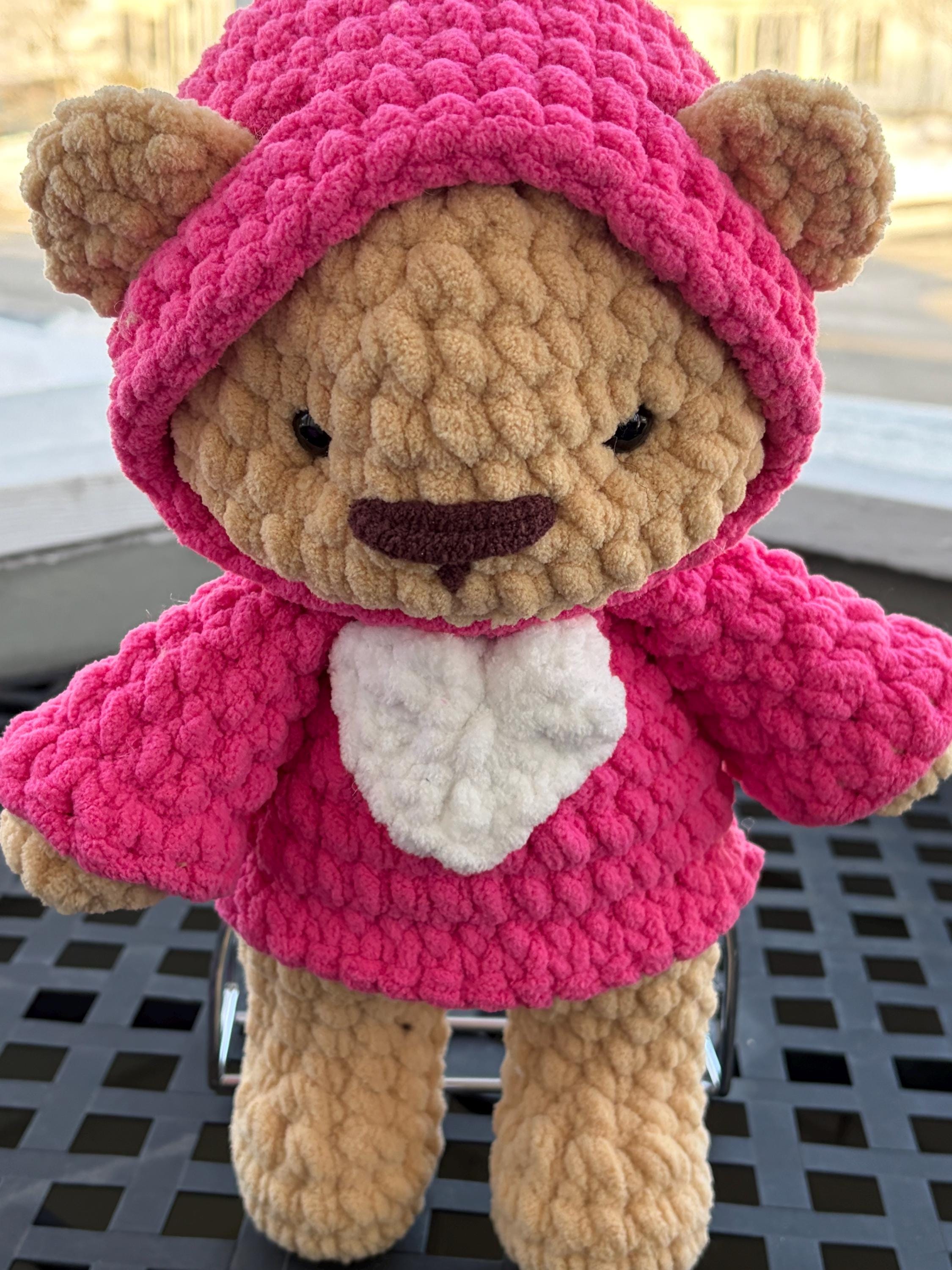 Crochet Bear Wearing Hoodie
