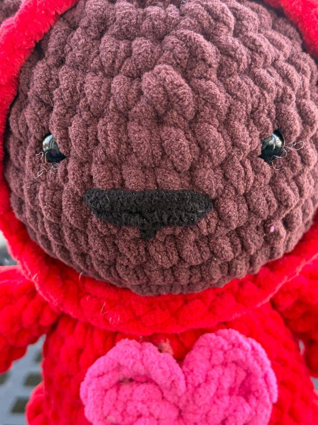 Crochet Bear Wearing Hoodie