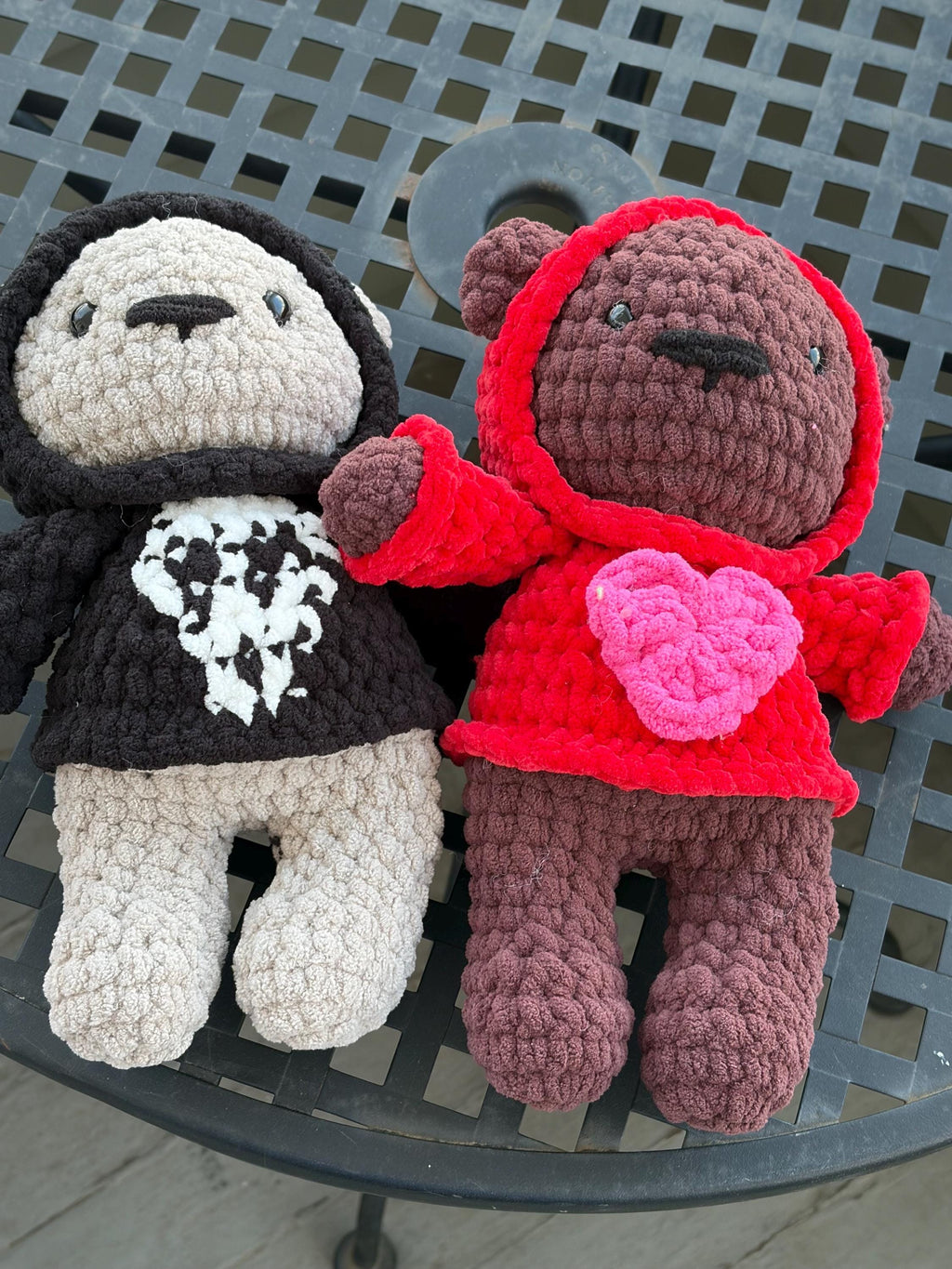 Crochet Bear Wearing Hoodie