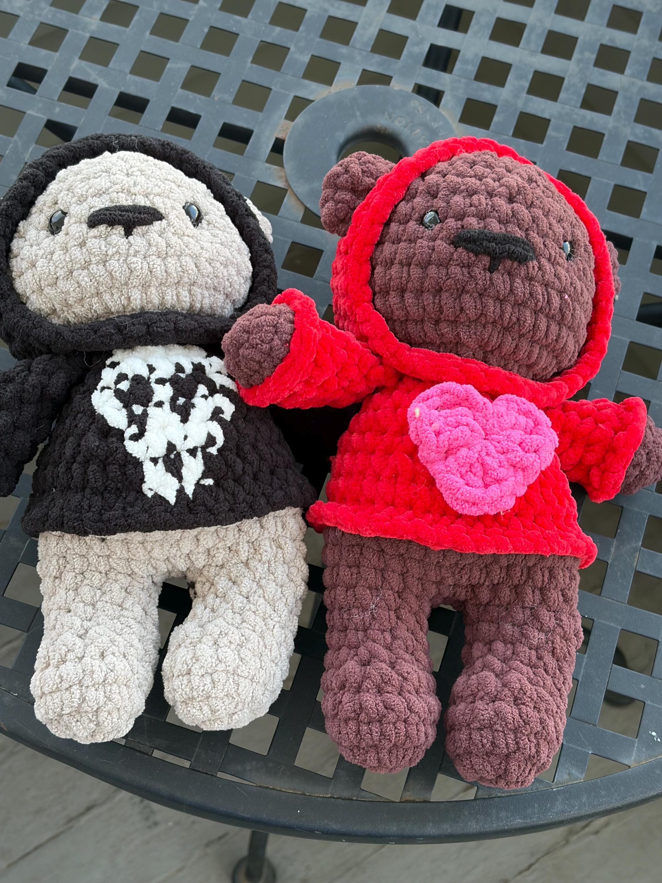 Crochet Bear Wearing Hoodie