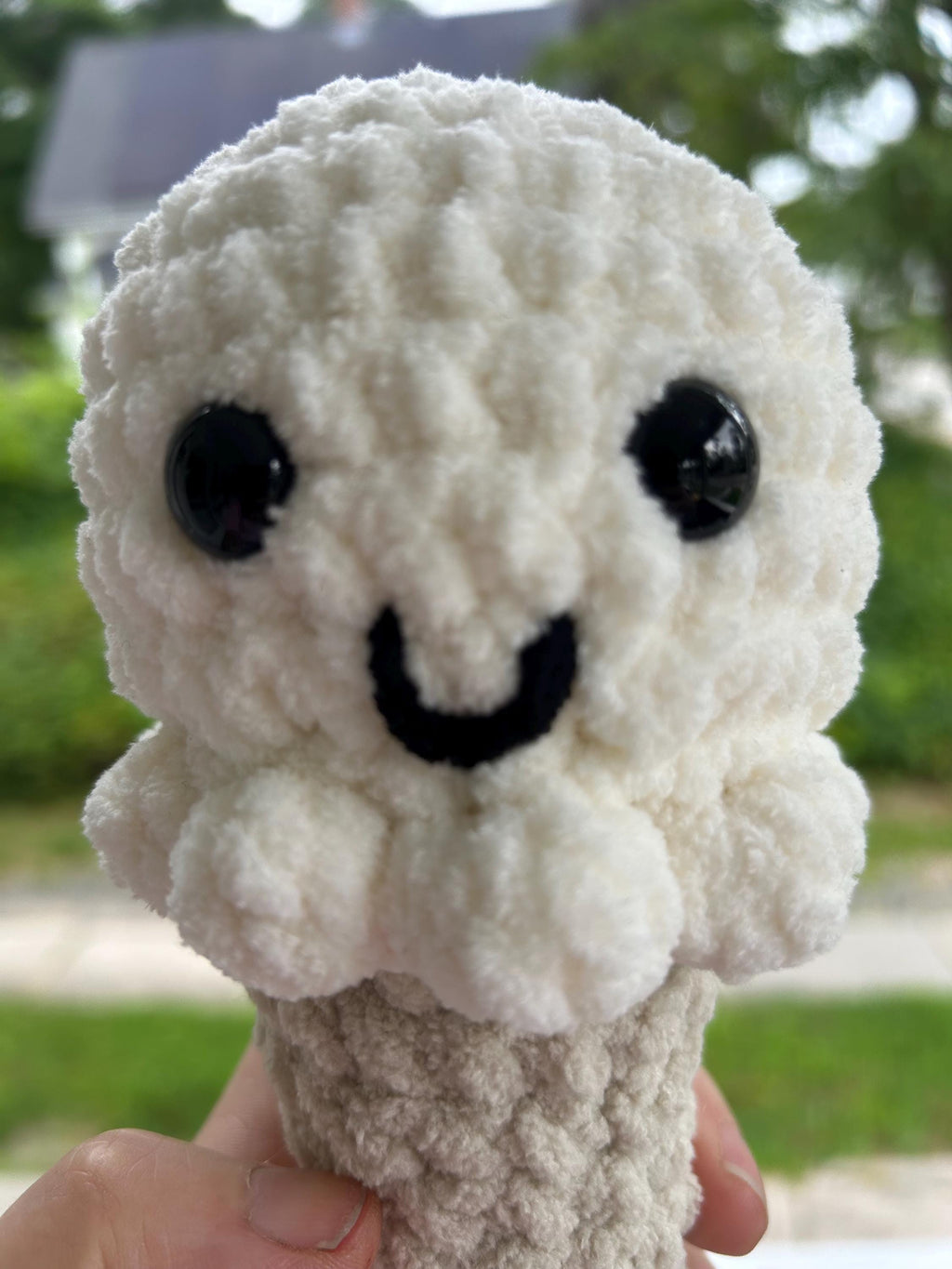 Crochet Ice Cream Plushie, Soft Stuffed Treat Toy