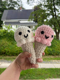 Crochet Ice Cream Plushie, Soft Stuffed Treat Toy